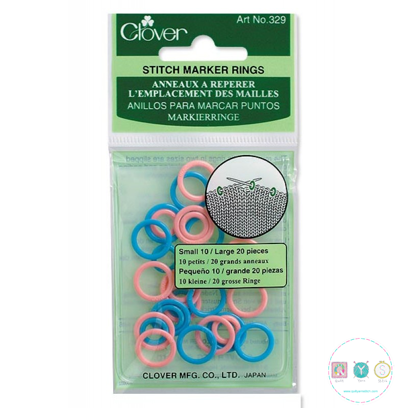 Clover Soft Stitch Markers - Pack of 30 - Small & Large - Art no. 329 - Knitting Tools & Accessory