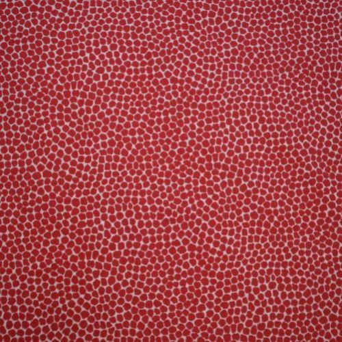 Deastock - Cotton Blend Lawn Fabric - Red Spots On Ecru 