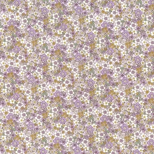 Cotton Poplin Fabric with Lavender Ditzy Floral 