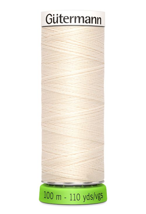 Gutermann Sew All Thread - Cream Recycled Polyester rPET Colour 802