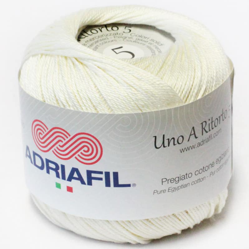 Yarn - Adriafil Uno A Ritorto 5 in Cream Colour 11