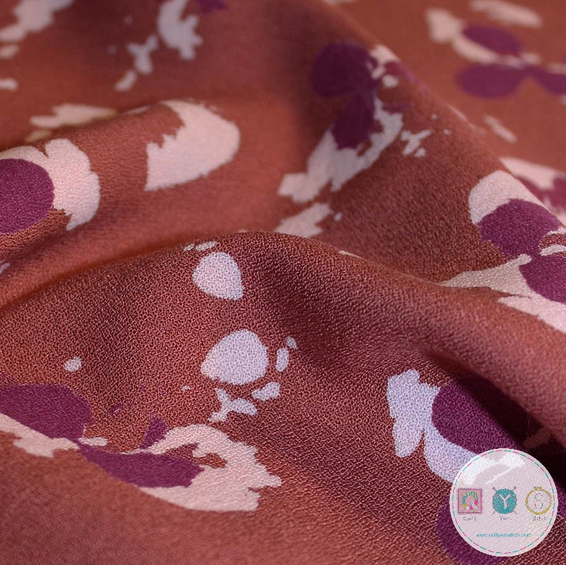 Viscose Crepe Fabric by Eglantine et Zoe - Clovers in Teracotta 