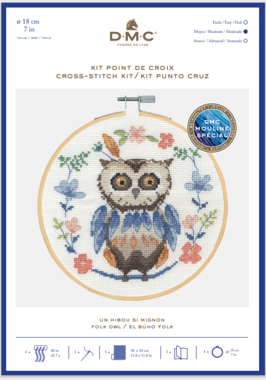 Cross Stitch Kit - Folk Owl by DMC BK1925