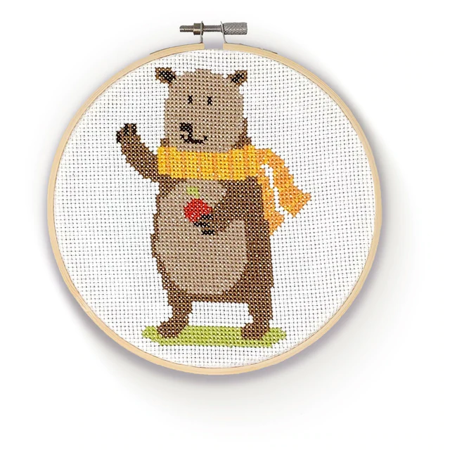 Cross Stitch Kit - Bear by The Crafty Kit Co.