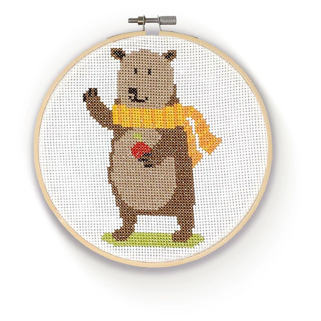 Cross Stitch Kit Bear by The Crafty Kit Co. Quilt Yarn Stitch
