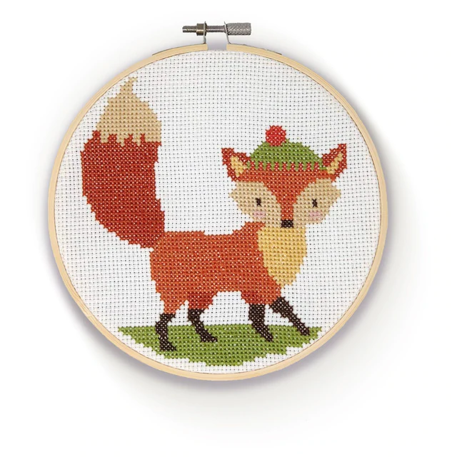 Cross Stitch Kit Fox by The Crafty Kit Co. Quilt Yarn Stitch