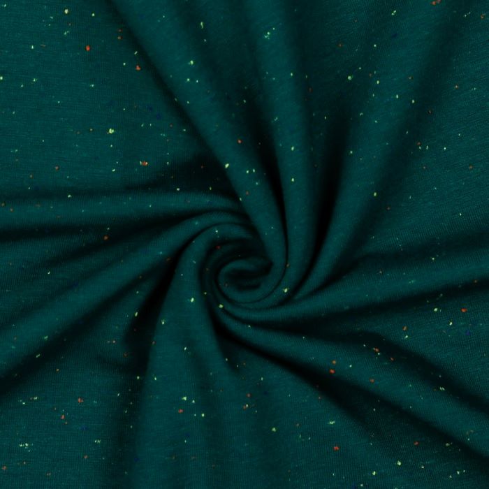 Brushed Sweatshirt Fabric from Cosy Colours in Cyan Green with Fleck