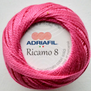 Perle 8 Embroidery Thread - Cyclamen Pink Colour 64 from Ricamo Collection by Adriafil