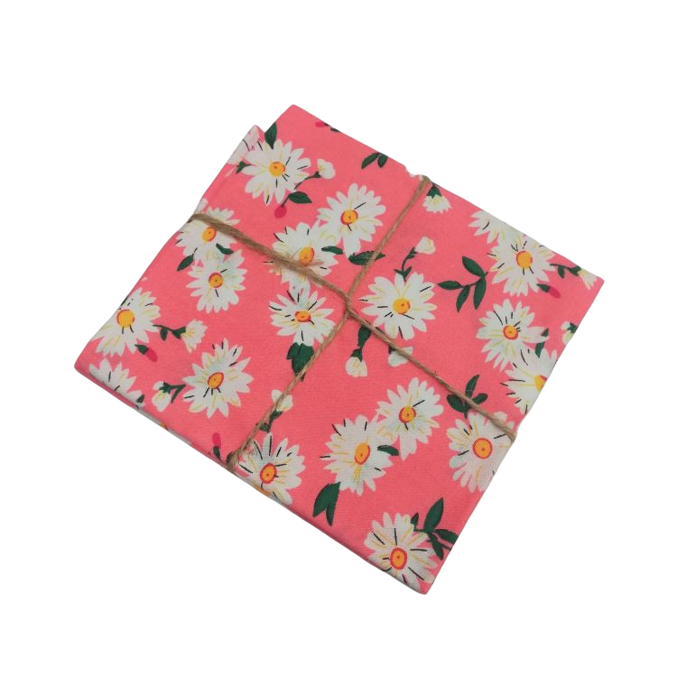 Quilting Fabric - Cotton Square with Daisies on Pink by Sew Cool ...