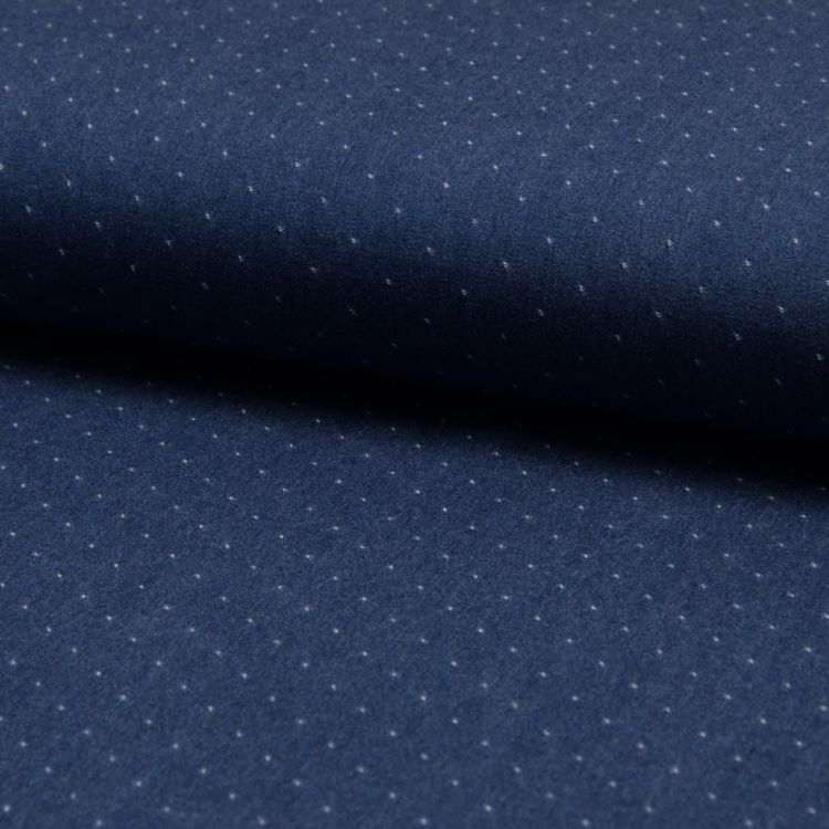 Viscose Chambray Dobby Fabric in Dark Blue
