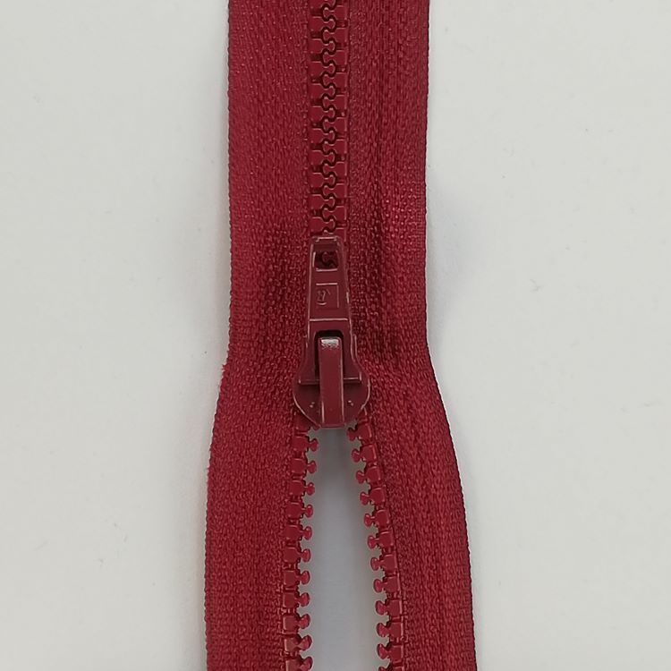 Zip - 85cm Open End Plastic - Dark Red
