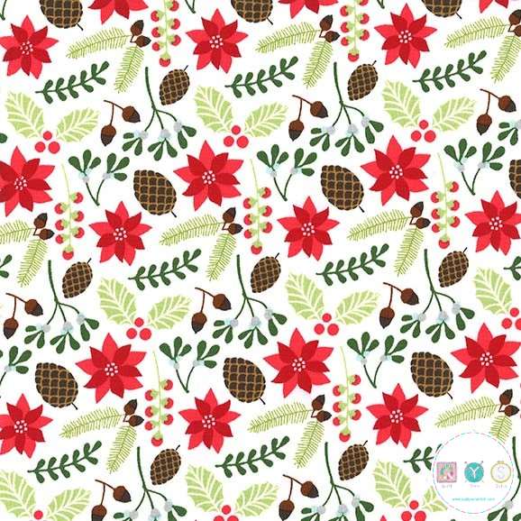 Rustique Winter - Pine Pourri on Snow Cotton - Emily Hendrick Designs for Michael Miller Fabrics - Patchwork & Quilting