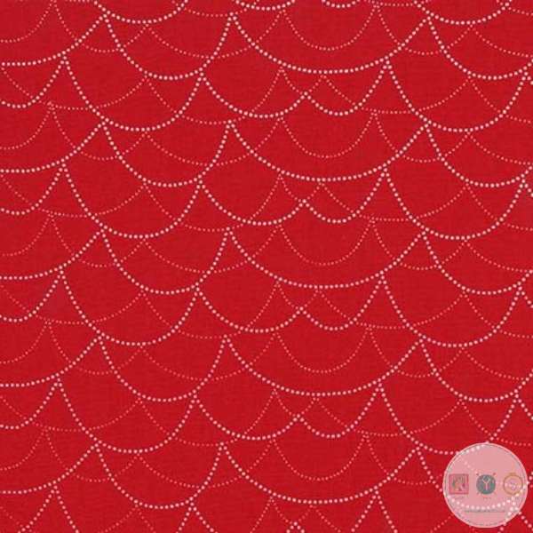Quilting Fabric -  Garland on Cranberry Red by Emily Hendrick Designs for Michael Miller DC7986