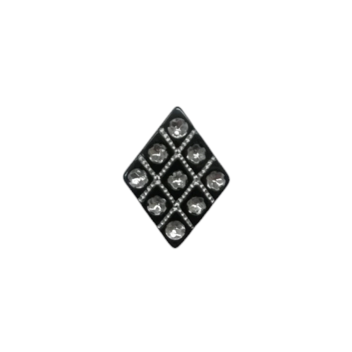 Buttons - 25mm Plastic Diamond Diamante in Black