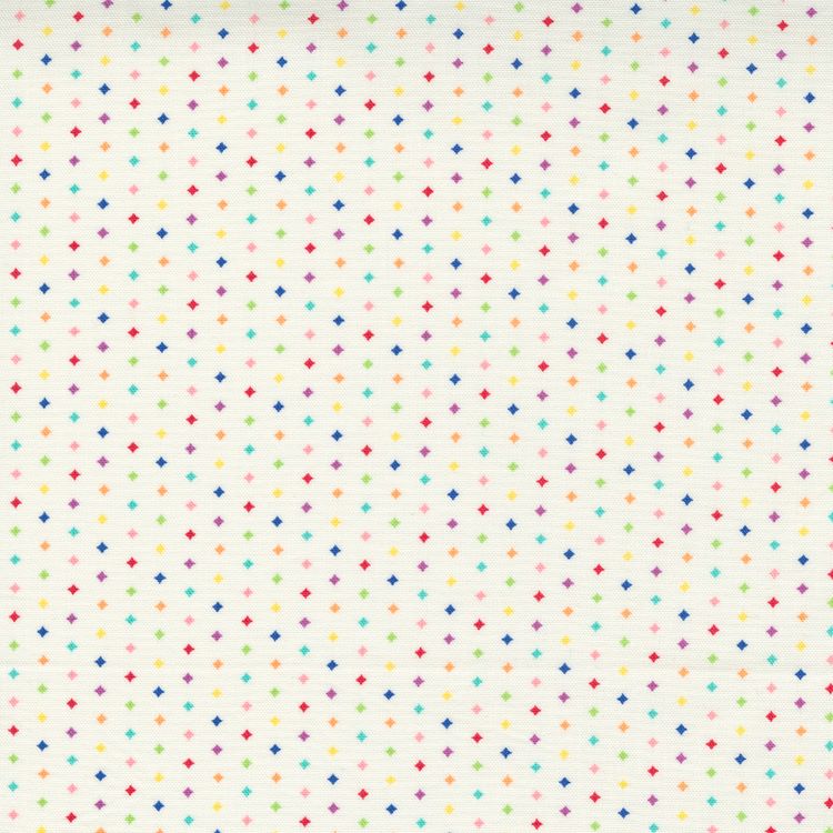 Quilting Fabric - Colourful Diamond Dot on Snow from Love Lily by April Rosenthal for Moda 24116 11