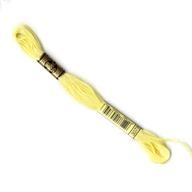 DMC Embroidery Thread - Light Yellow Colour 3078 - Quilt Yarn Stitch