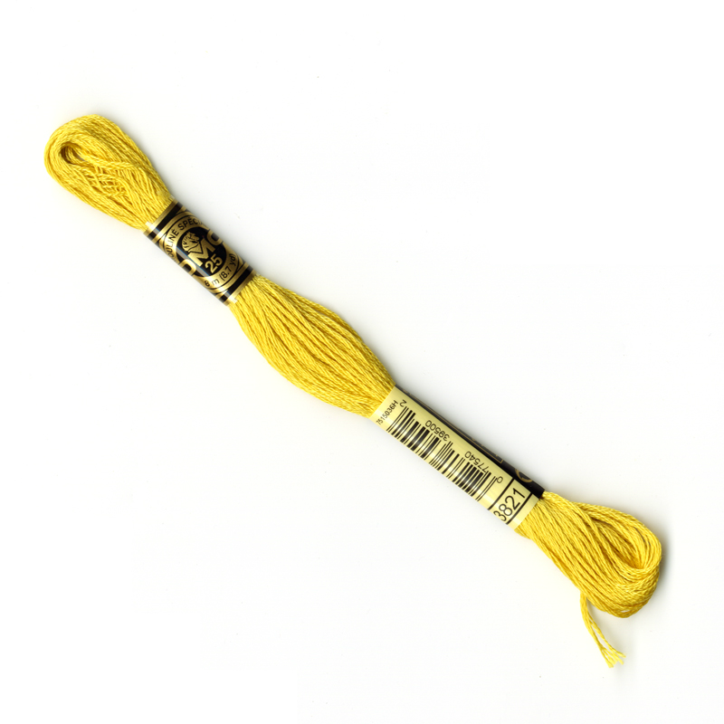 DMC Embroidery Thread - Yellow Colour 3821 - Quilt Yarn Stitch