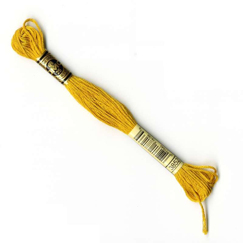 DMC Embroidery Thread - Yellow Colour 3822 - Quilt Yarn Stitch