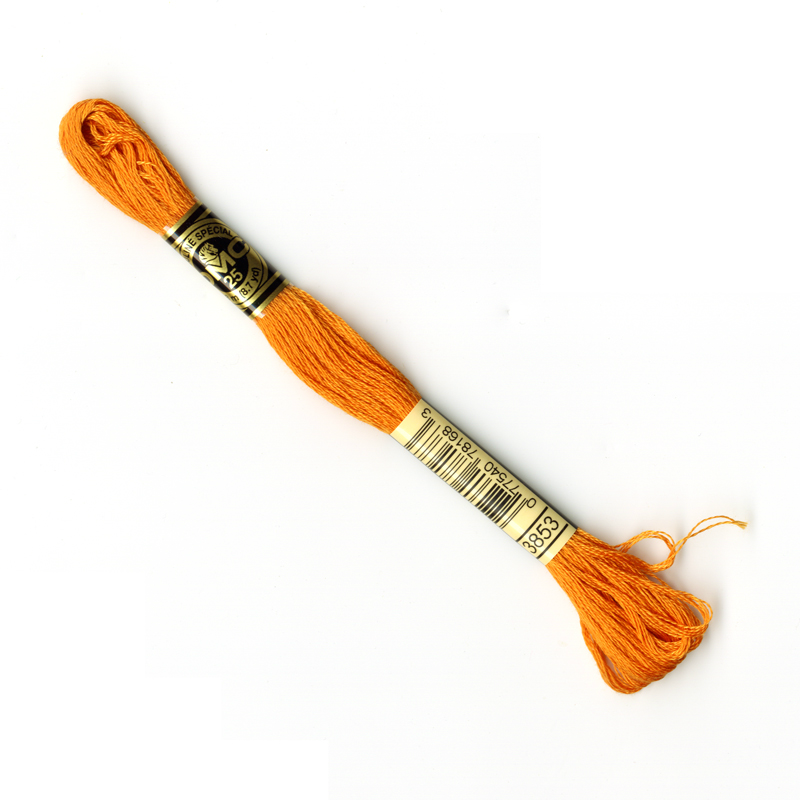 DMC Embroidery Thread - Orange Colour 3853