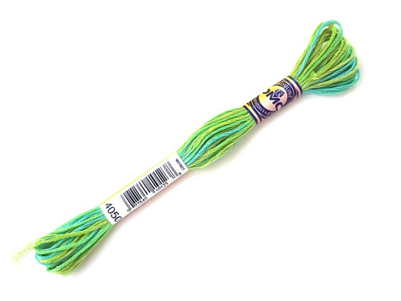 DMC Colour Variations Embroidery THread - Greens with Blue Colour 4050