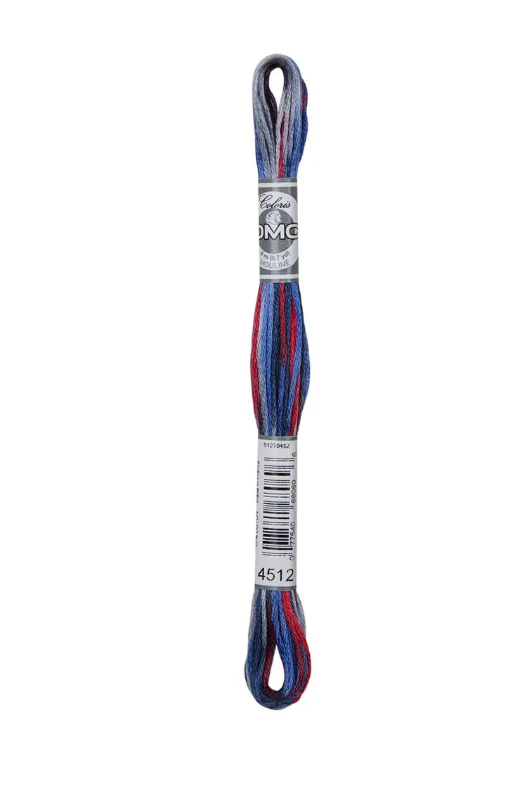DMC Coloris Embroidery Thread - Red and Blue  Colour 4512