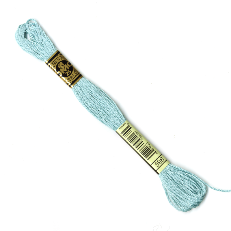 DMC Embroidery Thread - Blue Colour 598 - Mouline Stranded Cotton - Six Strand - Embroidery Floss Thread