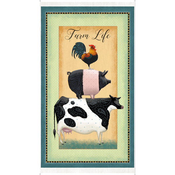 Quilting Fabric Panel - Down on The Farm by Tim Bowers for Quilting Treasures