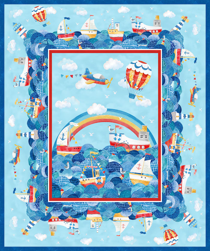 Quilting Fabric Panel - Out To Sea by Hafsa Iftikhar for Northcott DP26650-45