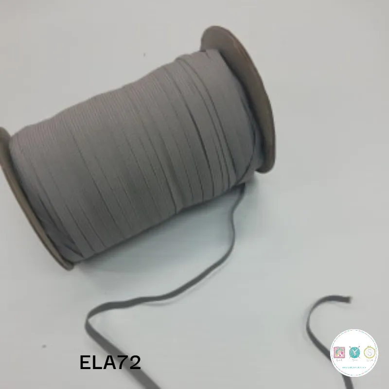 Grey Elastic  - 6mm - Flat - Haberdashery