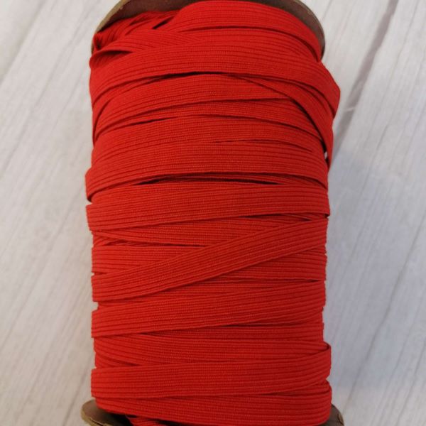 Elastic - Red Flat Corded 9mm Elastic