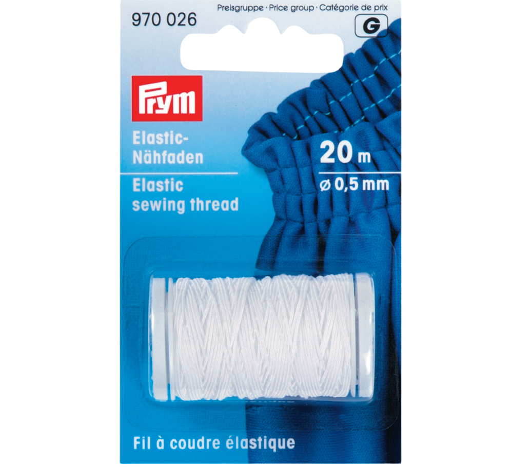  Prym Elastic Sewing Thread - 0.5mm - 20m Reel - 970 026