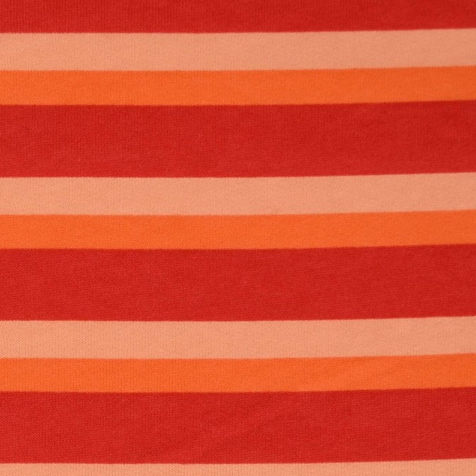 Orange Stripey Brushed Sweatshirt Fabric