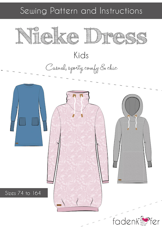 Fadenkafer - Nieke Dress Kids Sewing Pattern EU Sizes 74 to 164