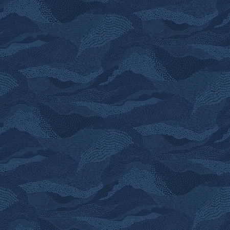 Quilting Fabric with Abstract Landscape in Navy by Ghazal Razavi from Elements by Figo Fabrics