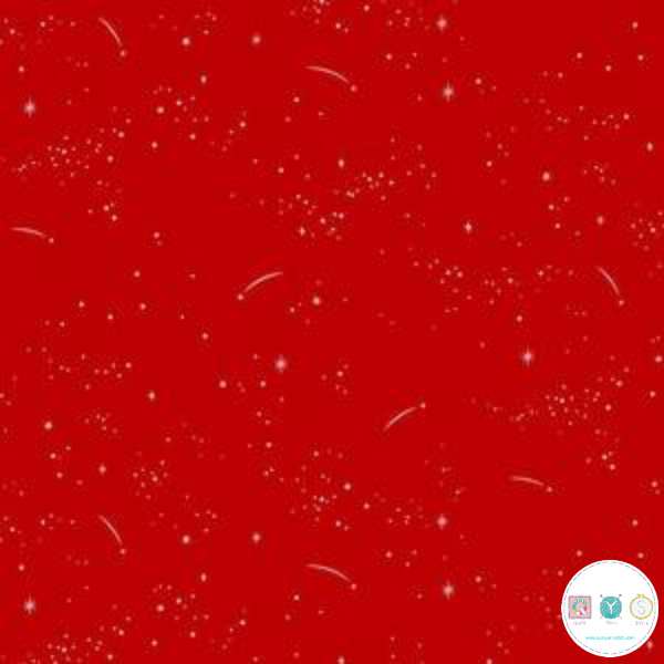 Quilting Fabric - Shooting Stars on Red from Lucky Charms by Figo