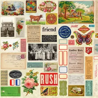 Quilting Fabric - Vintage Images from Flea Market Mix Collection by Cathe Holden for Moda 7350 11