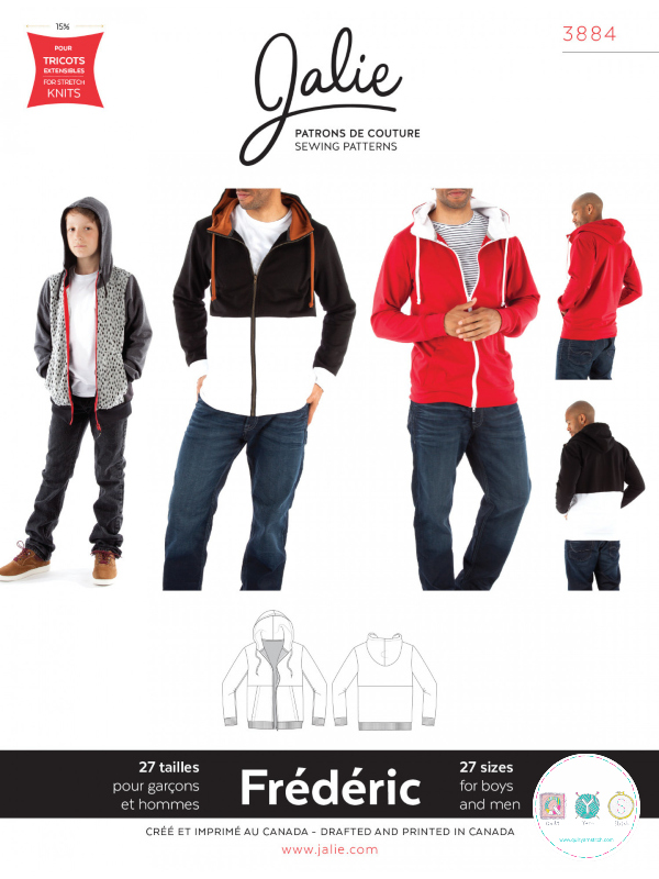 Jalie - Frederic - Boys & Men & Plus Size Hoodie Pattern - Mens Dressmaking