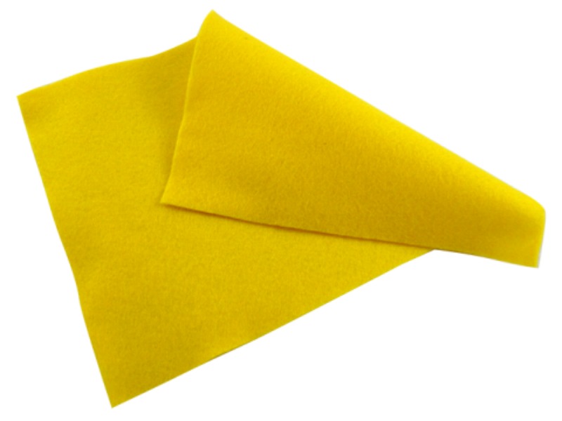 Yellow Felt Sheet  - 12" Square - 30cm Square - Crafting Felt