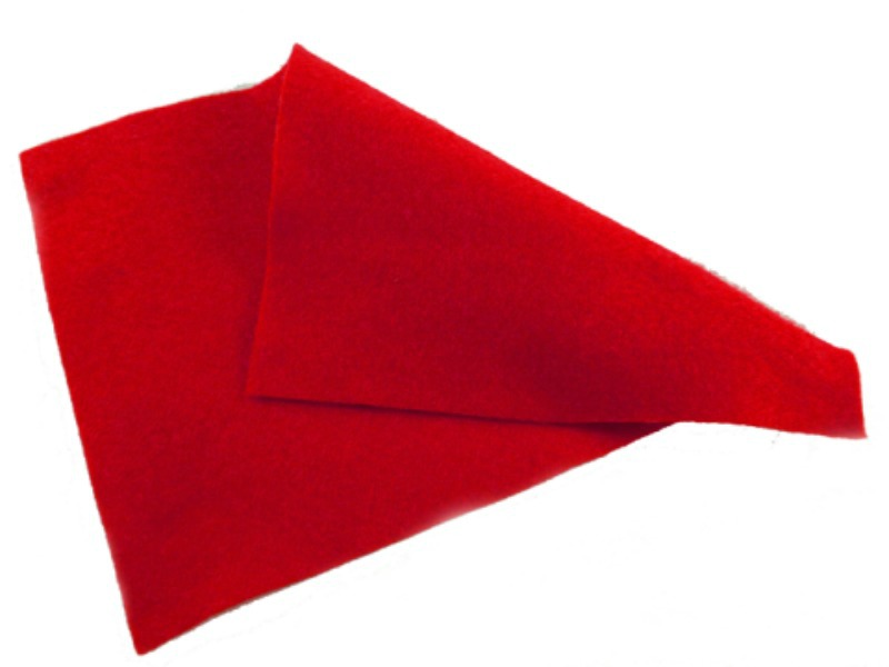 Red Felt Sheet  - 12" Square - 30cm Square - Crafting Felt