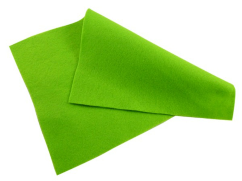 Lime Green Felt Sheet - 12" Square - 30cm Square - Crafting Felt