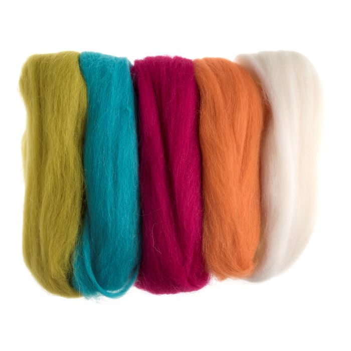 Felting Wool - 50g in Neon Brights Colours by Trimits