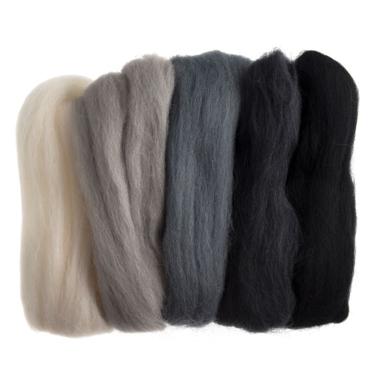 Felting Wool - 50g in Monochrome Colours by Trimits