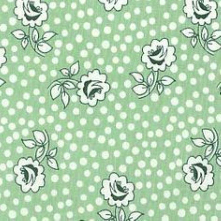 Quilting Fabric - Green Floral from Kimberleys Garden for Fresh Water Designs FWDKIG06