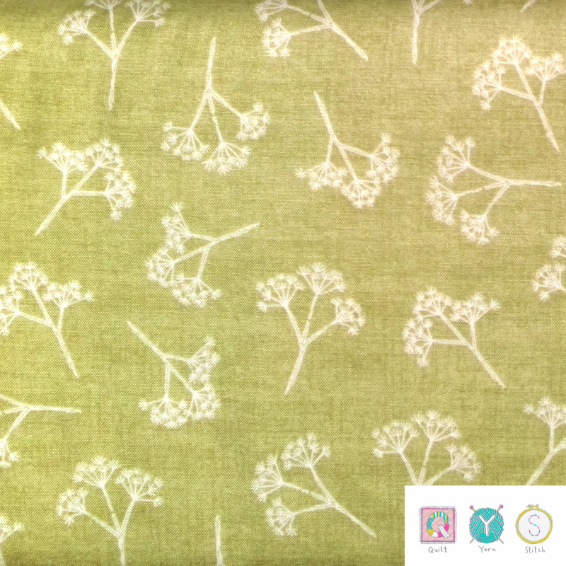 Quilting Fabric - Green Parsley Sprigs from Heartwood by The Henley Studio for Makower 1747 G