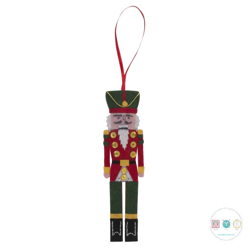Make Your Own Felt Nutcracker Toy - Christmas Tree Decoration - Beginners Festive Crafty Childrens Kit - by Trimits 