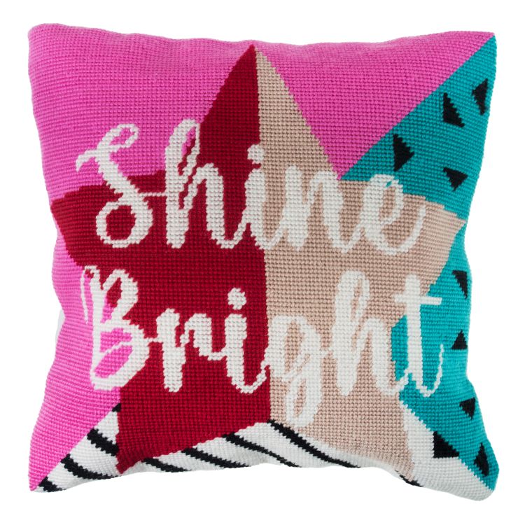 Half Cross Stitch Kit - Shine Bright Tapestry Cushion