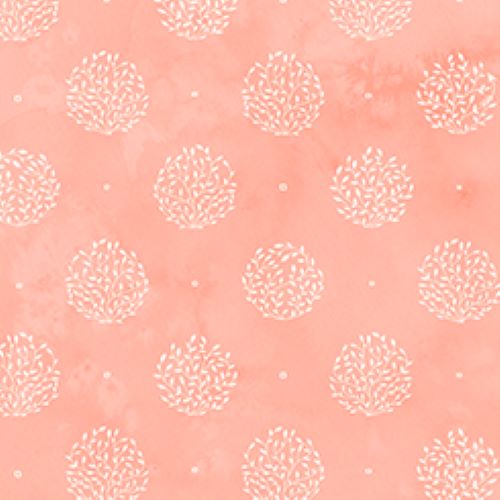 Quilting Fabric - Circle of Cream Leaves on Peach from the Gnome Matter What! Collection