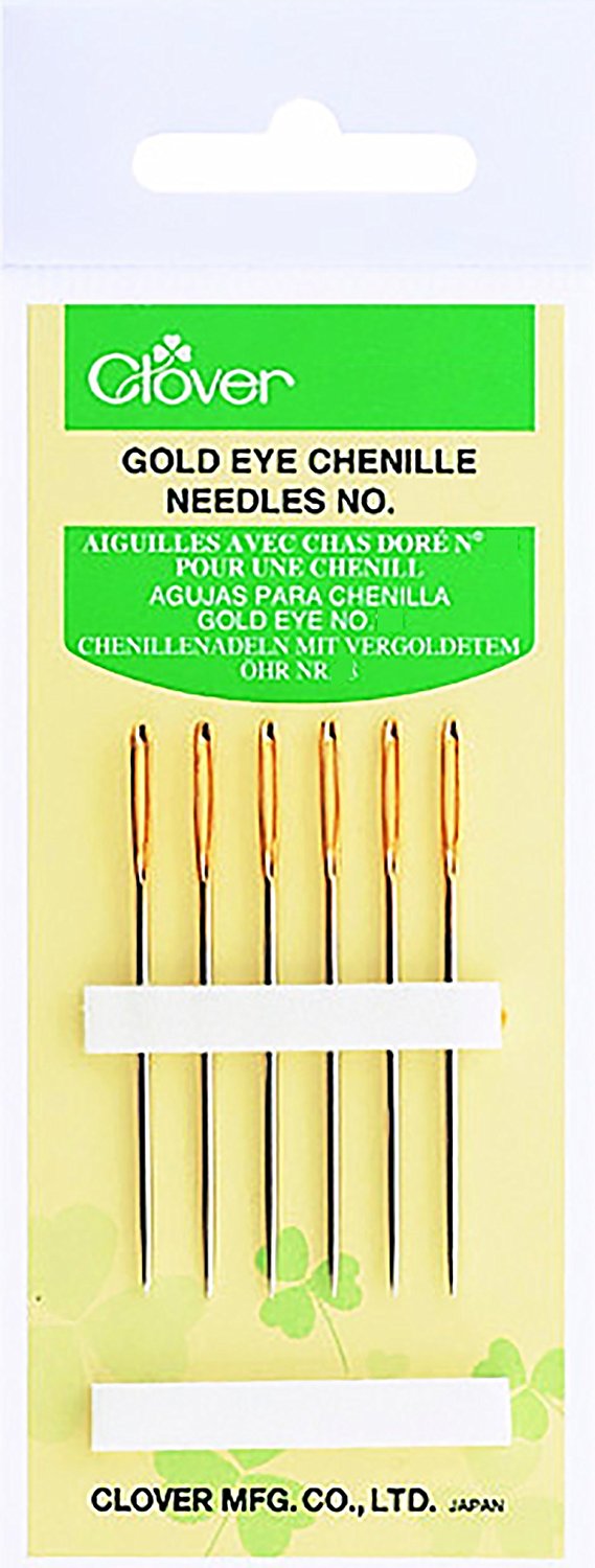 ND059 -Clover Chenille Needles - Gold Eye - No.22 - Nickel Plated - Sewing Needles
