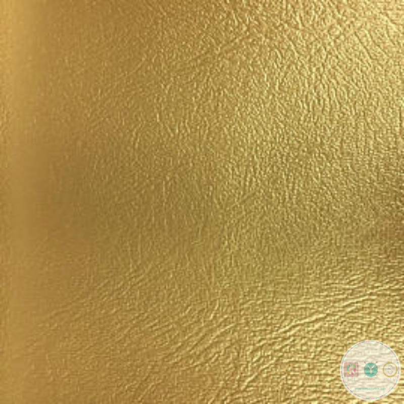Faux Leather Fabric in Gold