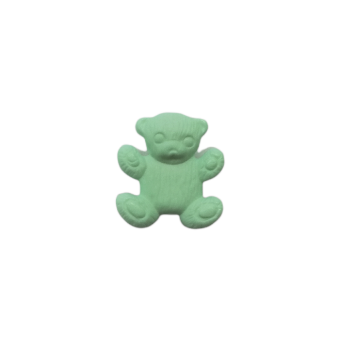 Buttons - 16mm Plastic Teddy in Pale Green
